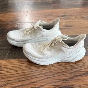 Hoka Clifton 8 Women’s Triple White Running Shoes